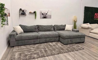 Huge Corudroy Sectional Couch - Free Delivery