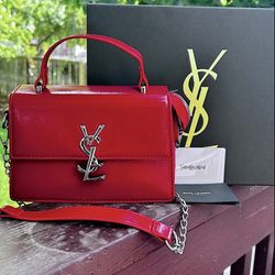 Saint Laurent Red Patent Leather Handbag