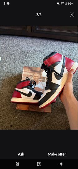 Jordan 1 high og black and white red
