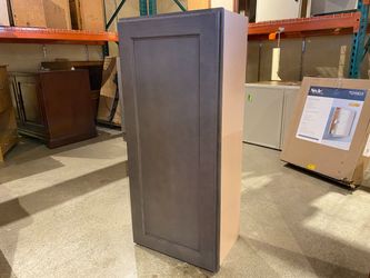 Dark Gray Single Door Upper Kitchen Cabinet with 3 Shelves