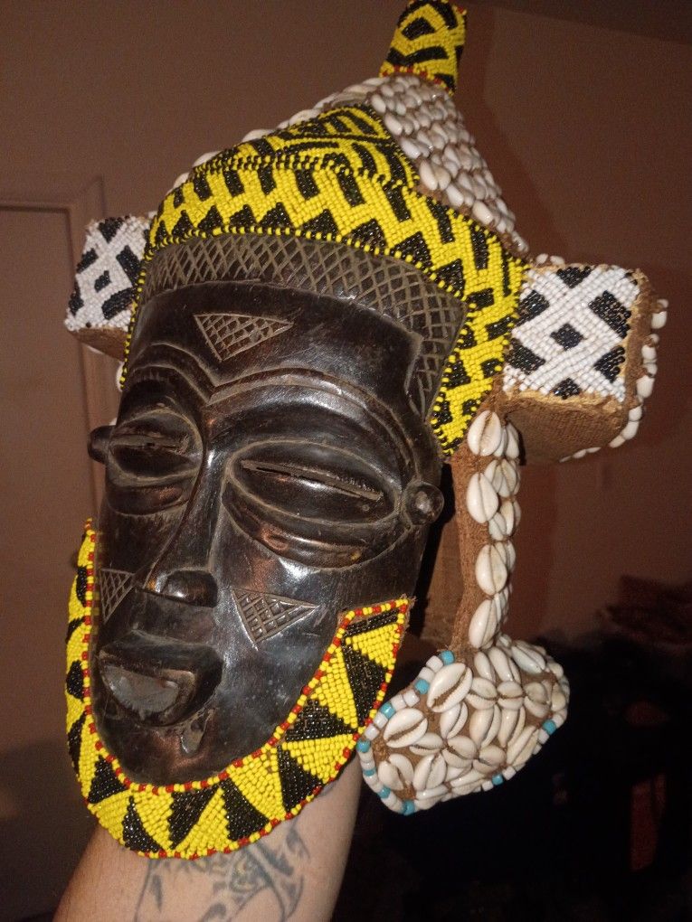 African Lili Ceremonial Helmet Mask 