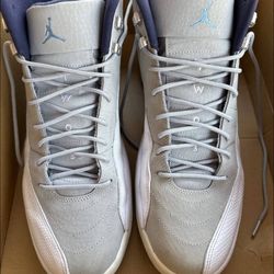 Nike Air Jordan 12 Retro Wolf Grey/university Blue Size 13