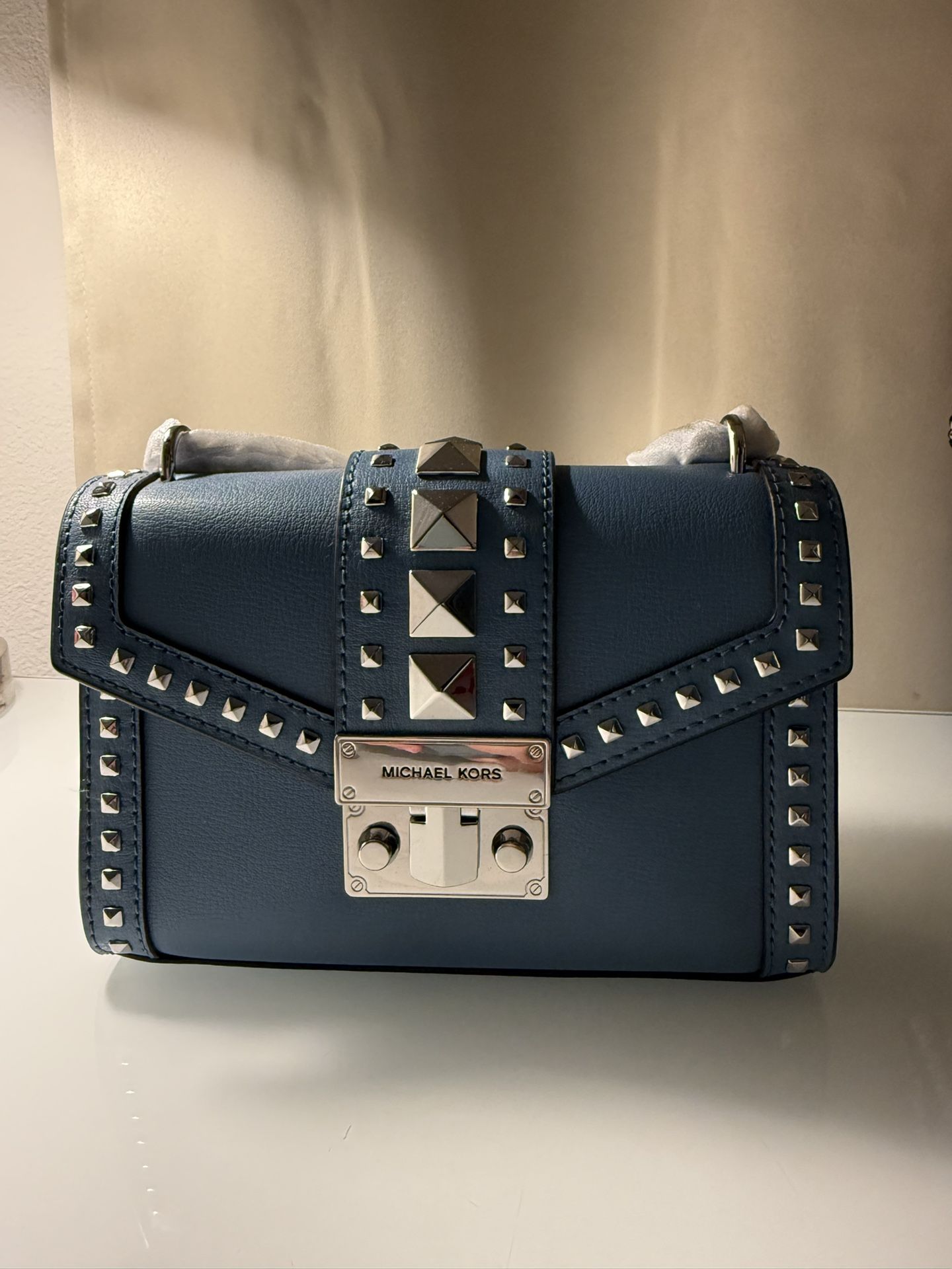 NEW Blue MK Crossbody Handbag With Studs