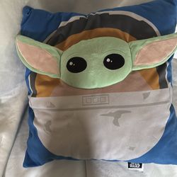 Baby Yoda square pillow