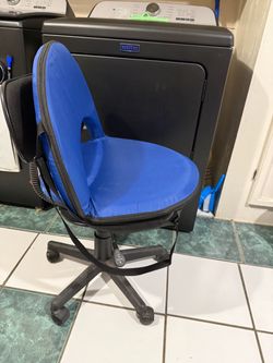 Blue Padded Office Chair with Wheels