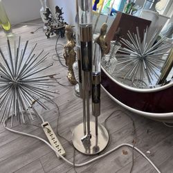 Italian Mid Century Chrome And Lucite Lamp 