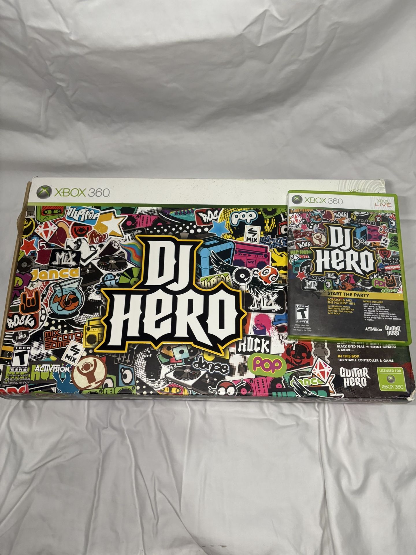 DJ Hero Turntable Kit for Xbox 360 Game Included In Original Box