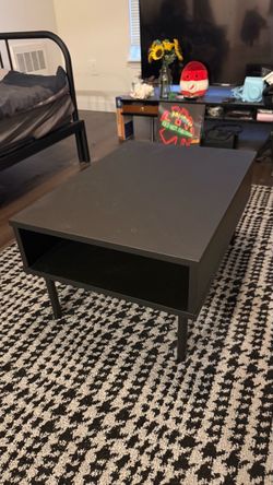 Black Coffee Table with Open Shelf