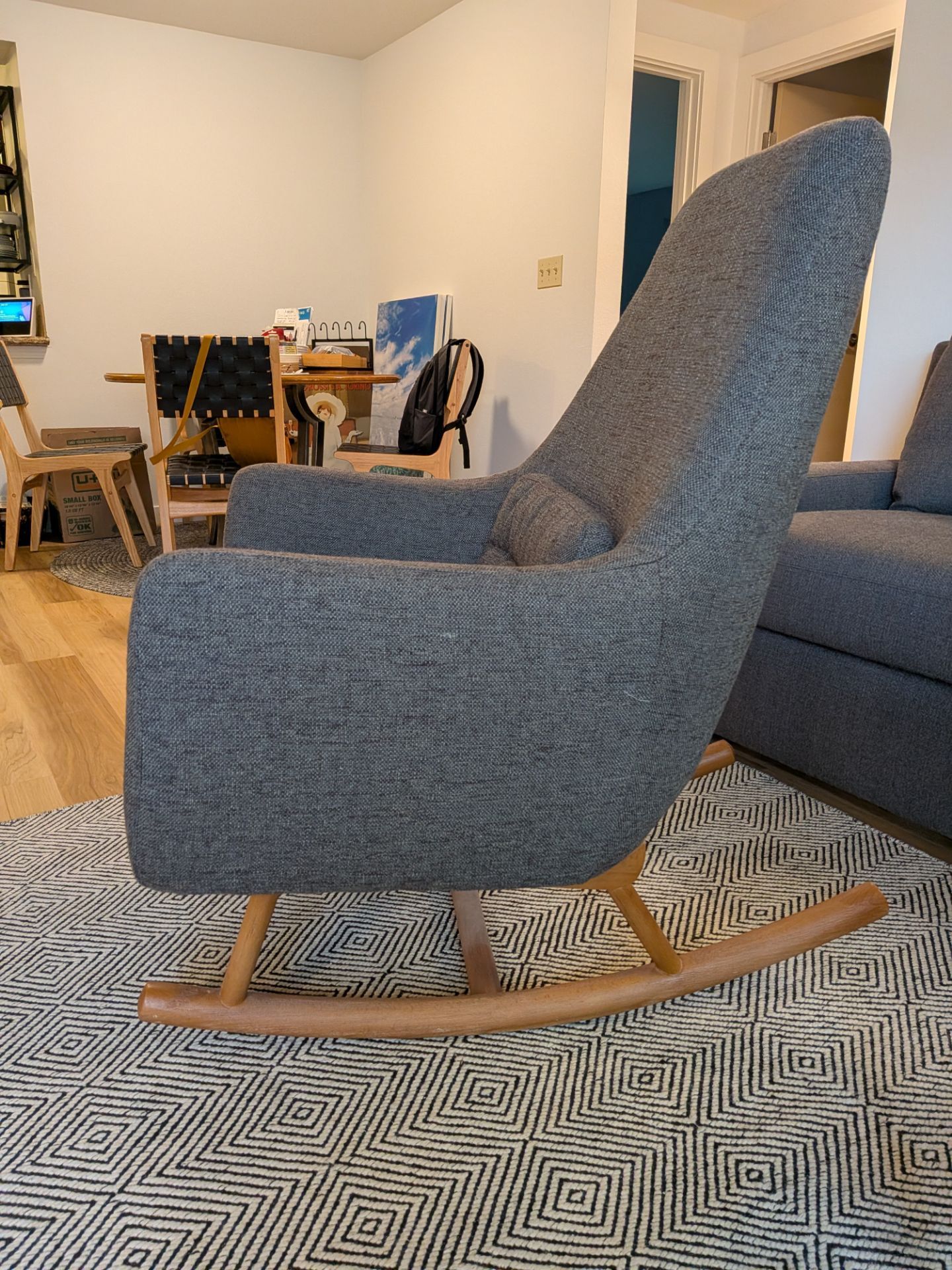 CB2 Saic Quantum Rocking Chair-Charcoal Gray