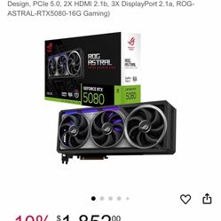 ASUS ROG Astral GeForce RTX 5080 Graphics Card