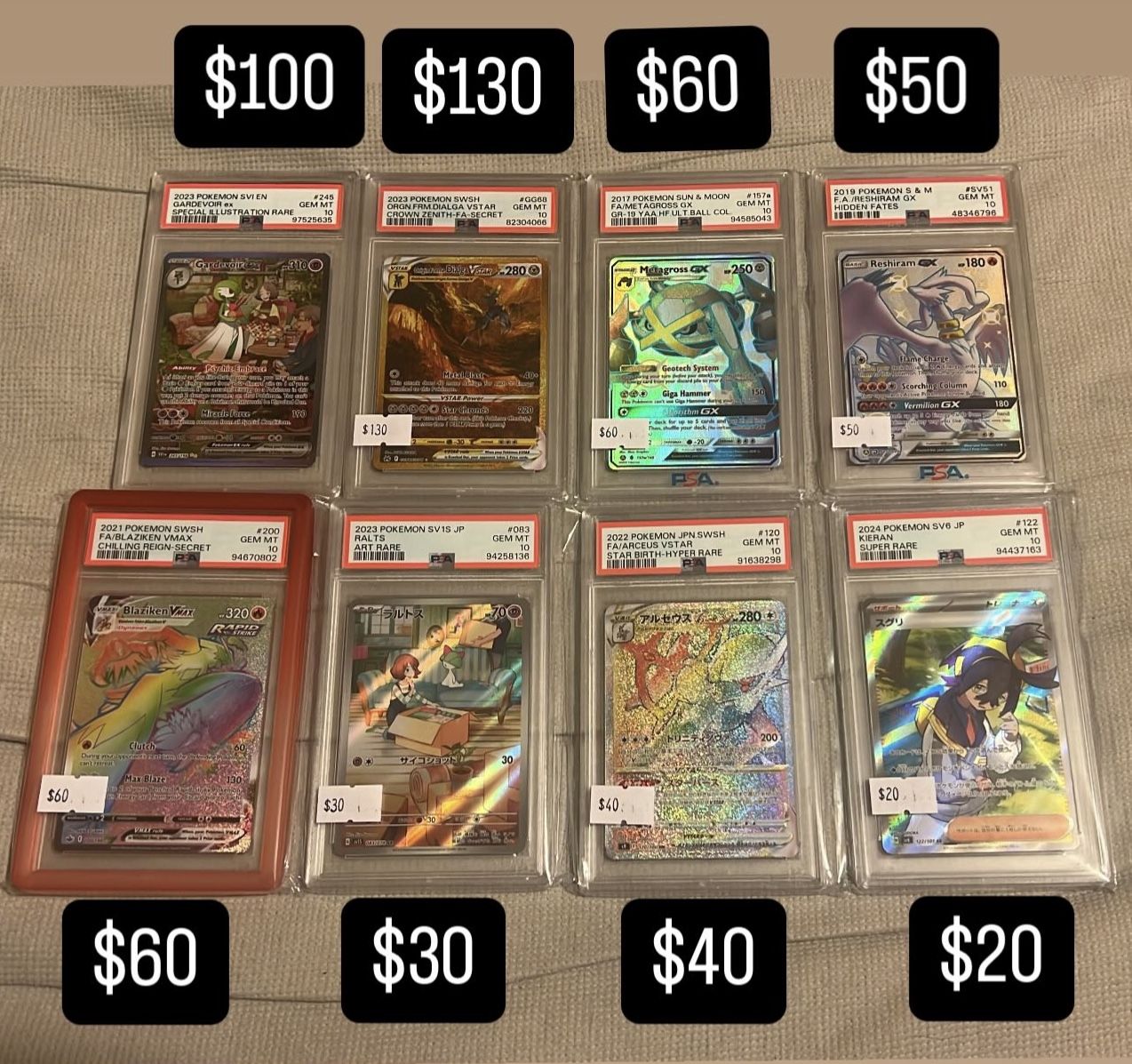Pokemon Singles and Slabs for sale