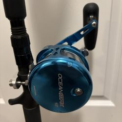 🎣Like New Maxel OceanMax 12 Reel With PowerPro Invisible Braid Line🎣 Just the Reel