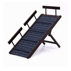 New  Portable Wood Dog Ramp with Non-Slip Carpet,