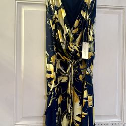 Tash & Sophie Navy Blue Floral Wrap Dress size 14