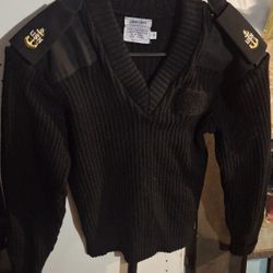 Scharf & Breit Black Small Women's Type II V-Neck Pullover 100% Wool shirt long sleeves Made In USA S