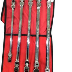 Snap On 5 Pc 12 -Point Metric Flank Drive Double Flex Reversible Ratcheting Wrench 