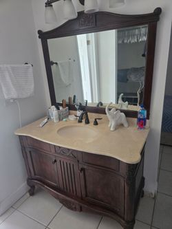 Vanity with mirror
