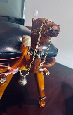 Antique ~ RARE: Ornate Moroccan Camel Saddle Stool