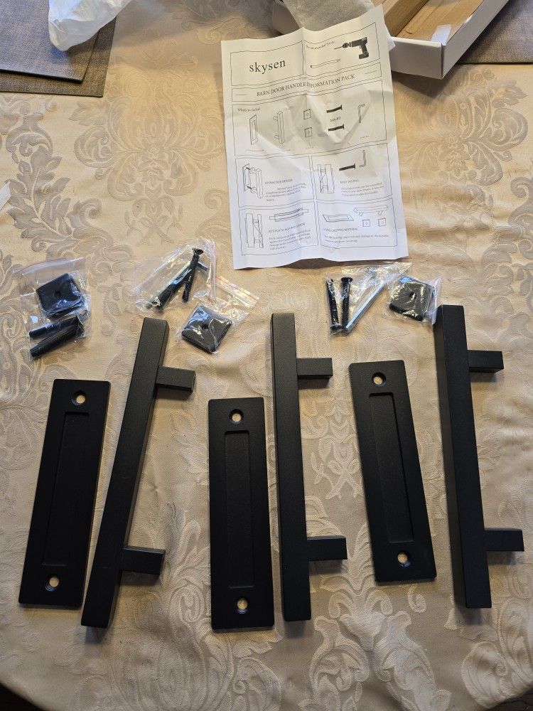 12" Barn Door Handles-black