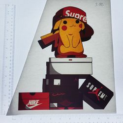 Iron On Heat Transfer  Good For T-shirts Sweaters Jackets T Shirt Design Size Is About 12x10  Pikachu #386