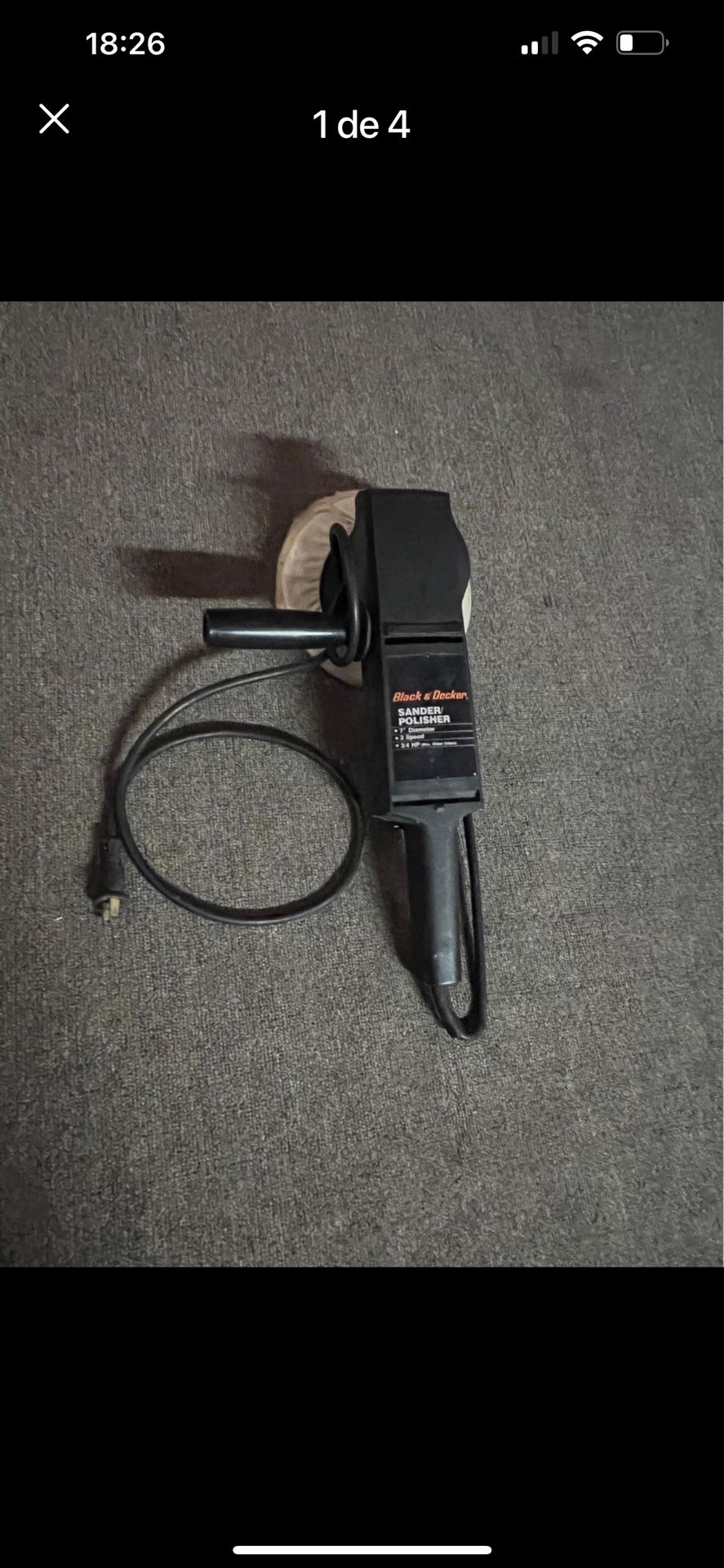 Black & Decker Sander Polisher Model 9531 7" Diameter 2 Speed