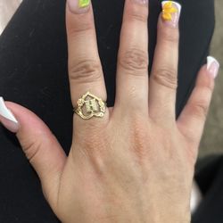 Gold H Ring