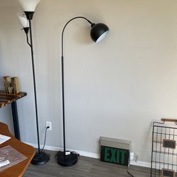 Black Arc Lamp With Bowl Style Light