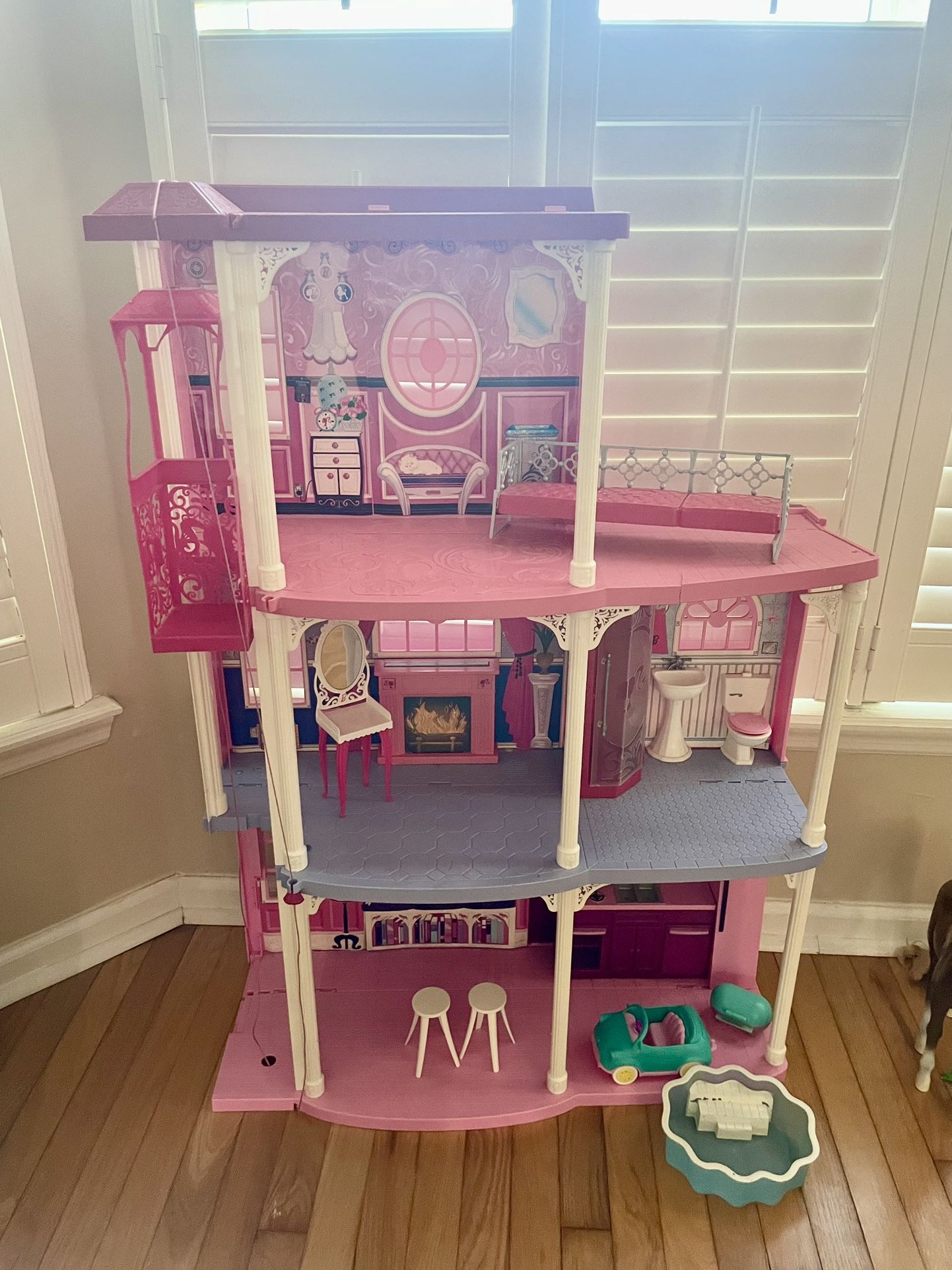 Barbie House With Furniture And Dolls