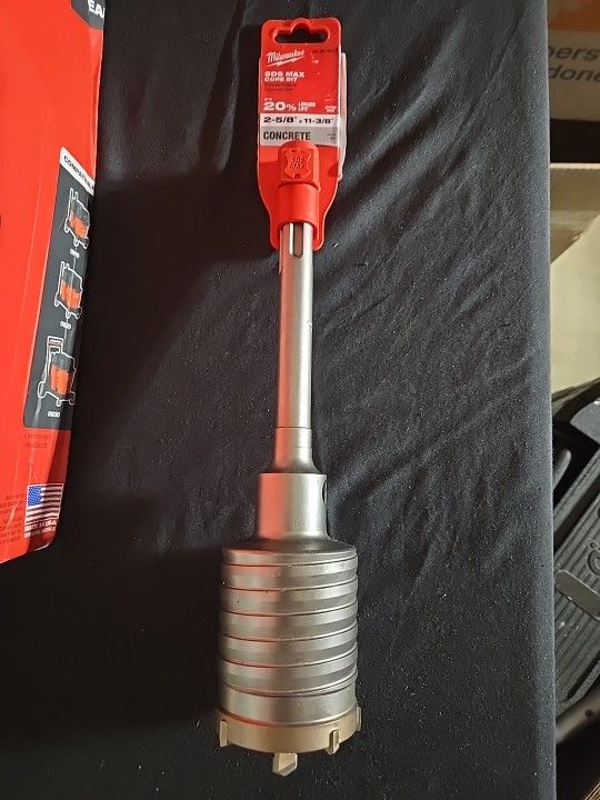 NEW Milwaukee 48-20-5412 2-5/8 in X 11-3/8 in One Piece SDS-MAX Core Bit