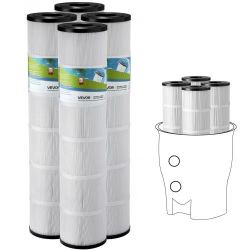 81} Pool Filter Cartridge, 4x 130 Sq. Ft, Spa Hot Tub Filter Cartridge Replacement, Compatible with Pentair CCP520, R173578, PCC130, Secure for Kids &