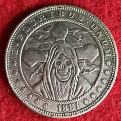 Grim Reaper With Cross Coin. First $20 Offer automatically Accepted. Shipped Same day 