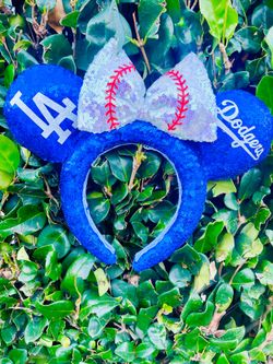 Dodgers Minnie Mouse ears (handmade)