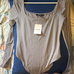 Forever21 Bodysuit Dark Grey Size L