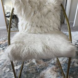 Faux Fur Chair And Pillow 