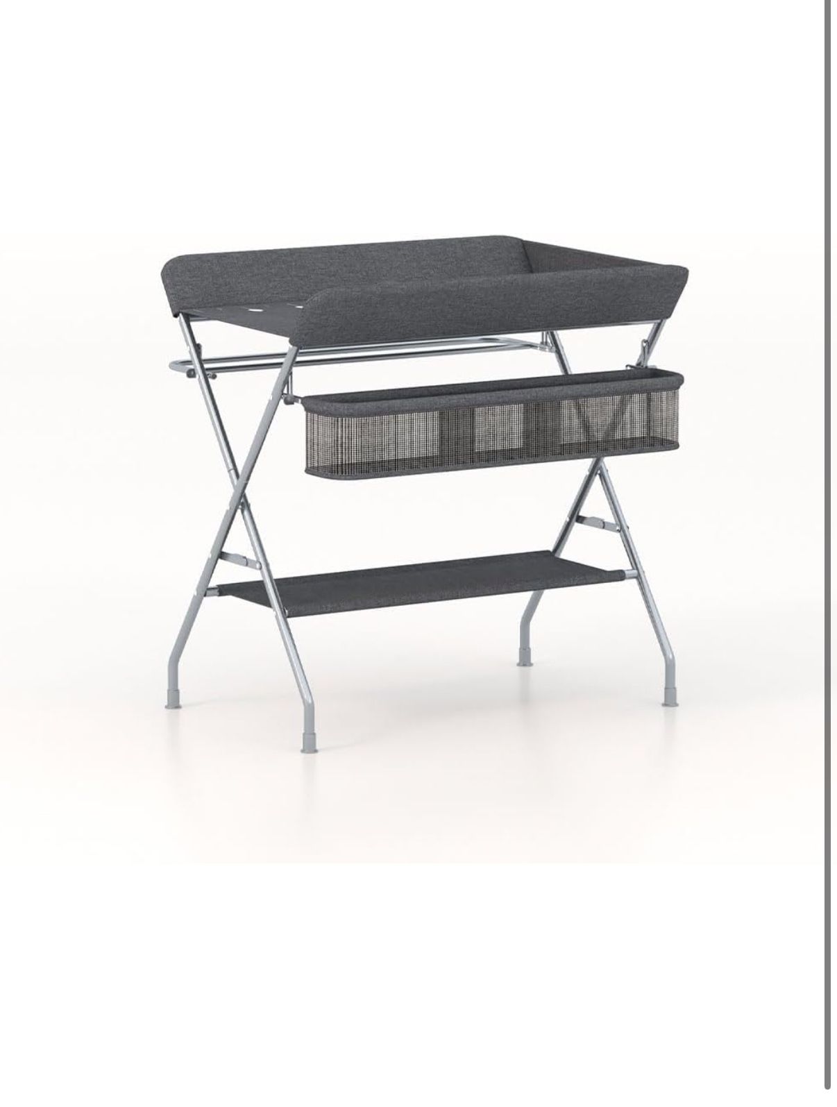 Baby Diaper Changing Table - Foldable Portable Folding Changing Table Station w/Storage Organizer