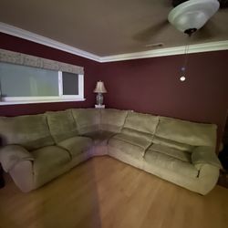Free L Section Tan Couch With Pull Out Bed 