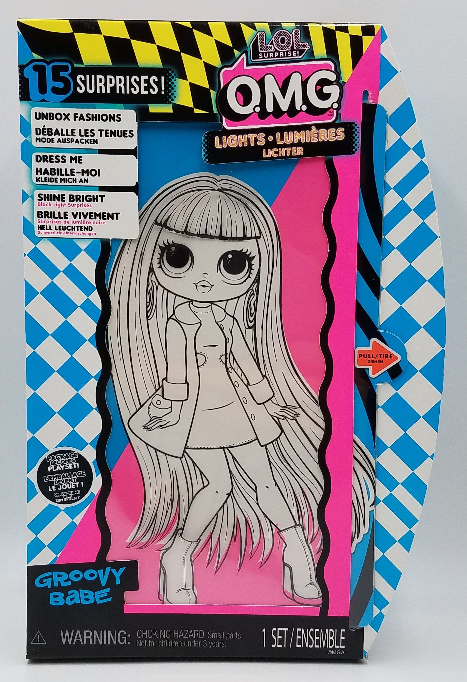 LOL Surprise OMG Groovy Babe LIGHTS Fashion Doll With 15 Surprises.
