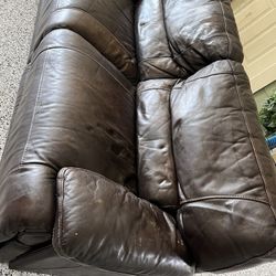 Leather Electric Reclining Sofa