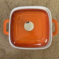 Hell's Kitchen 2.5 QT. Casserole Dish Enameled Stoneware Square Covered