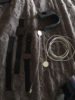 Series 2 Apple Watch, mesh black band 42mm ,sport band,magnetic leather band short charge wire & stand