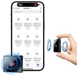 128GB(9000 Hour) 2-Sides Magnetic Voice Recorder, Recording Device with Al-Triple Noise Cancellation, Voice Activated Recorder 90 Days Storage Capacit