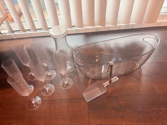 Ice Bucket for mimosa wirh  Scoop Set 6 glasses