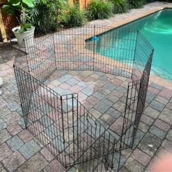 8 Wire Panel Dog Playpen w/ Door Exercise Yard Safety Enclosure-30"H