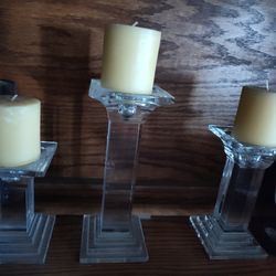 Candle holder glass 3 set of