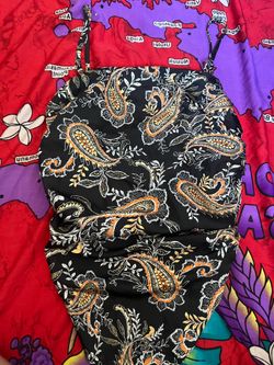 black bandana patterned top