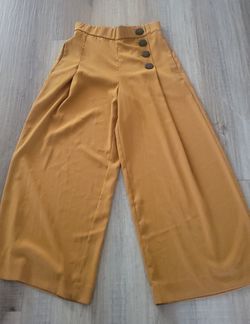 High-Waist Wide-Leg Cropped Trousers