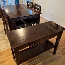 Counter Height Dining Set with Side Table