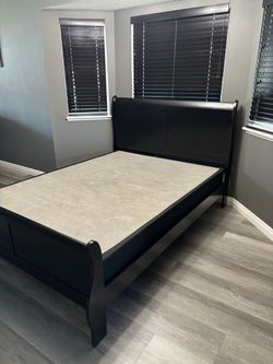 New Queen Black Bed Frame with Box Spring