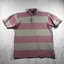 Vintage Ashworth Golf Polo Shirt Men’s XL Gray Gray Striped 1993 Cypress USA#11A