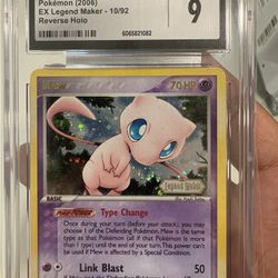 Mew Ex Legend Maker Reverse Holo Stamped Cgc/psa 9 